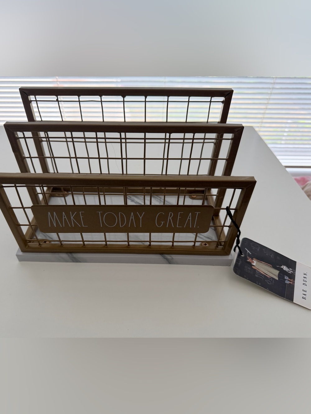 Rae Dunn White Desk Accessory with Black Logo